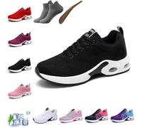 Ortho Care Schuhe Damen, Ergonomic Pain Relief Shoe, Running Shoes Summer Breathable Shoes Sports (Black, Adulto, 44, Números, Sistema Tallas Calzado EU, Mediano)