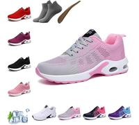 Ortho Care Schuhe Damen, Ergonomic Pain Relief Shoe, Running Shoes Summer Breathable Shoes Sports (Grey/Pink, Adulto, 43, Números, Sistema Tallas Calzado EU, Mediano)