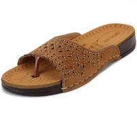 ORTHO JOY Doctor Fancy - Pantuflas ortopédicas para mujer, de ajuste regular, para mujer, Marrón claro, 4 UK