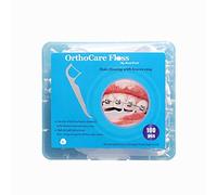 OrthoCare Floss , facilita el uso del hilo dental con frenillos. 100 unidades. Diseñado para adaptarse debajo de los tirantes. Efectivo, cómodo, fácil de usar.