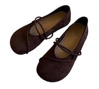 Orthopedic Ballet Mary Jane Flats for Women, Comfortable Suede Wide Fit Casual Soft Round Ballet Flat Lightweight Black Mary Jane Shoes