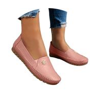 Orthopedic Dress Shoes Orthopedic Leather Loafers Platform Casual Slip On Shoes Mules Slip-On Round Toe Shoe (Pink,38)