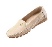 Orthopedic Dress Sneakers Women, All-Day Comfort Slip-On Flats, Lightweight Orthopedic Dressy Women Shoes for Work Walking (Beige,40)