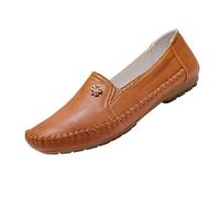 Orthopedic Dress Sneakers Women, All-Day Comfort Slip-On Flats, Lightweight Orthopedic Dressy Women Shoes for Work Walking (Brown,40)