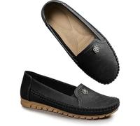 Orthopedic Leather Shoes for Women-Best Rated Orthopedic Shoes for Women Lightweight (Black,37)