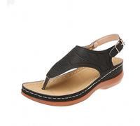 Orthopedic Sandals for Women Arch Support Wedge Flip Flops Comfortable Lightweight Wide Fit Non Slip Platform Thong Sandals Casual Summer Beach Sliders Plantar Fasciitis Walking Shoes