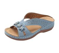 Orthopedic Sandals Mujer Tacón De Cuña Bajo Con Arch Support Wide Fit Estilo Vintage Boho Verano Tipo Slider,Especializadas Para Plantar Fasciitis Y Caminatas Con T-Strap.