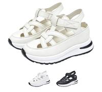 Orthopedic Sandals Orthopedic Shoes for Women Summer Comfortable Platform Hollow out Breathable Wedge Sneakers Closed Toe Wide Sport Sandals Beach Shoes (White,38)