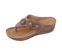 Orthopedic Sandals Women,Ladies Flip Flops Orthotic Sandals Comfy Walking Bunion Correction Sandal with Plantar Fasciitis Arch Support Slip On Indoor Outdoor Slippers Summer Holiday