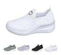 Orthopedic Shoes for Women Slip On Trainers Ladies Summer Comfortable Wide fit Diabetic Trainer Lightweight Non Slip On Arch Support Sneaker Fashion Achilles Soft Sole Breathable Walking Canvas Shoes