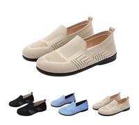 Orthopedic Shoes for Women UK 2026 Summer Ladies Mesh Arch Support Wide Fit Flat Loafers Slip On Sneakers Comfortable Soft Cushion Walking Holiday Beach Work Sport Outdoor Diabetic Friendly Shoes