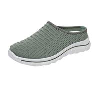 Orthopedic Shoes for Women UK Ladies Slip on Mesh Trainers Womens Lightweight Slip-On Knitted Sneakers Comfortable Flat Walking Shoes for Plantar Fasciitis Breathable Arch Support Non-Slip Sneakers