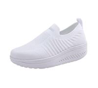Orthopedic Shoes for Women Wide Fit,Air Cushion Walking Running Shoes Slip-On Mesh Up Stretch Platform Orthopedic Loafers Comfortable Tennis Sports Sneakers