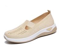 Orthopedic Shoes for Women, Women's Casual Breathable Slip On Orthopedics Walking Sneakers, Comfortable Non-Slip Soft Sole Mesh Orthopedic Shoes (Beige,37)