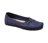 Orthopedic Shoes Leather for Women, Comfortable Slip on Loafers, Round Toe Casual Driving Flats, Lightweight Soft Soled Work Shoes for Business Daily Wear, azul, 40 EU