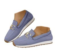 Orthopedic Sneakers for Women 2026 Women's Casual Loafers Lightweight Penny Work Loafer Slip On Shoes with Arch Support Business Non-Slip Walking Boat Shoes (Blue,36)