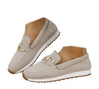 Orthopedic Sneakers for Women 2026 Women's Casual Loafers Lightweight Penny Work Loafer Slip On Shoes with Arch Support Business Non-Slip Walking Boat Shoes (Khaki,42)