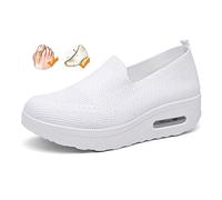 Orthopedic Sneakers Women, Zapatillas OrtopéDicas para Mujer, Zapatos Ortopédicos de Moda, Calzado Deportivas con Plataforma elástica de Malla, para Mujer para Caminar, Correr, Trabajar,Blanco,37EU