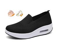 Orthopedic Sneakers Women, Zapatillas OrtopéDicas para Mujer, Zapatos Ortopédicos de Moda, Calzado Deportivas con Plataforma elástica de Malla, para Mujer para Caminar, Correr, Trabajar,Negro,35EU