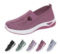 Orthopedic Walking Shoes for Women Orthopedic Breathable Soft Sneaker Slip On Arch Support Non-Slip Comfortable Bulky Sports Shoes (Purple,40)