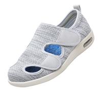 Orthoshoes Zapatos para Ancianos diabéticos,Scarpe Uomo Extra Larghe Casual Sneaker per Piedi Sensibili Regolabili con Chiusura a Strappo.Light Gray,48