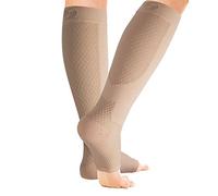 OrthoSleeve FS6+ - Manga para pies y pantorrillas, refuerzo de circulación, fascitis plantar, dolor de talón y alivio de férula de espinillas, 1 par, color natural medio