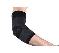 Orthoslevve ES6 - Codera tendinitis, Férula de codo adecuada para epicondilitis. Tecnología de compresión exclusiva en 6 zonas, protección diaria o durante la práctica del deporte, negro, S
