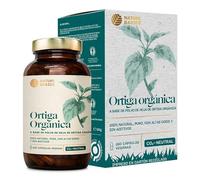 Ortiga orgánica - 180 cápsulas en dosis altas / 900 mg de polvo de hoja de ortiga orgánica pura/vegano y sostenible en un vaso