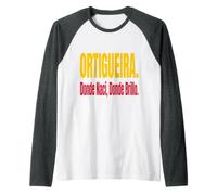 Ortigueira Orgulloso Diseño Textual Camiseta Manga Raglan