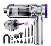 Ortiny Aspirador de Mano, 28000PA Aspiradora sin Cable con Taza Grande Colector de Polvo, 4 en 1 Aspirador Coche con Motor Sin Escobillas, 3 Niveles Mini Aspiradora para Coche, Pelo de Mascotas, Hogar
