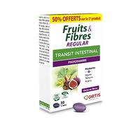 Ortis - Duo Fruits & Fibras Regular Promopack 2 x 30 comprimidos - Complemento alimenticio para favorecer el tránsito intestinal - Pereza intestinal regular - 100% natural a base de ruibarbo