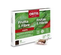 Ortis - Frutas & Fibras Forte 12 Cubos - Complemento Alimenticio que Favorece un Buen Tránsito Intestinal - Ayuda en Caso de Hinchazón - Acción Rápida - 100% Natural a Base de Ruibarbo y Alcaravea