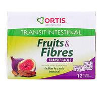 ORTIS Frutas y Fibras Tránsito Fácil Complemento Alimentario Masa de Mascar 12 Cubos