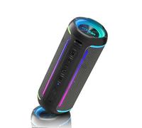 Ortizan Altavoz Bluetooth, altavoces inalámbricos con luz LED, Bluetooth 5.3, tiempo de reproducción de 30 horas, altavoces portátiles con graves mejorados de 40 W, altavoz impermeable IPX7 para