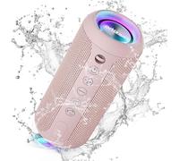 Ortizan Altavoz Bluetooth, Bleutooth Box con luz LED, mini caja de música portátil con función manos libres, protección IPX7 contra el agua y sonido envolvente de 360°, altavoz inalámbrico para