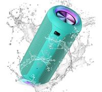 Ortizan Altavoz Bluetooth, Caja Bluetooth con luz LED, Mini Caja de música portátil con función Manos Libres, protección contra el Agua IPX7 y Sonido Envolvente de 360°, Altavoz inalámbrico para