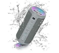 Ortizan Altavoz Bluetooth Potente Portatil X10P Gris con Luz LED de Color Hay Volumen Alto y Graves Potentes, Apoya Reproducción de Música 30H, Bluetooth 5.0 y IPX7 Impermeable