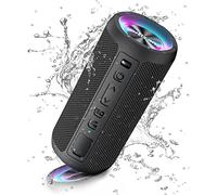 Ortizan Altavoz Bluetooth Potente Portatil X10P Negro con Luz LED de Color Hay Volumen Alto y Graves Potentes, Apoya Reproducción de Música 30H, IPX7 Impermeable