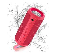 Ortizan Altavoz Bluetooth Potente Portatil X10P Rojo con Luz LED de Color Hay Volumen Alto y Graves Potentes, Apoya Reproducción de Música 30H, Bluetooth 5.3 y IPX7 Impermeable