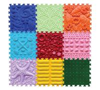 ORTO NATURE Alfombrillas de masaje para el suelo de rompecabezas-Alfombrilla ortopédica de juego para niños, juego sensorial, alfombrillas de juego para niños, juego de alfombrillas (melodía arcoíris)