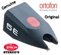 Aguja de Recambio Ortofon Stylus 5E para Cartuchos, Diamante elíptico, Compatible con la Serie OM, Reproducción de Audio de Alta precisión, Negro