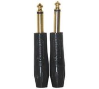 Ortola CF-2306F x 2 - Pack de 2 conectores jack macho 1/4" mono, color negro