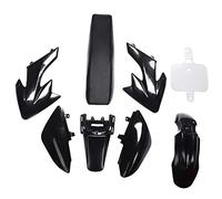 Orton 8 piezas 50 cc, 110 cc, 125 cc, 140 cc, juego de guardabarros de plástico para Crf50 Pit Off-Road Bike de 4 tiempos - Kit de bricolaje para motocicleta Negro