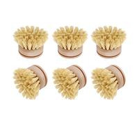 Orton Cepillo de Platos, Cepillo de Platos, 6 Cabezales de Cepillo de Repuesto de Madera Cepillo de Vajilla de Limpieza Recargable Haya de Cocina