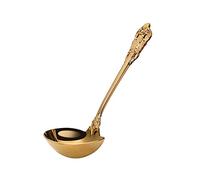 Orton Cucharón de sopa de acero inoxidable 304, accesorios de cocina, vajilla dorada chapada en oro, cuchara para servir sopa