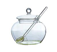 Orton Cuenco de cristal para galletas con tapa y cuchara transparente Candy Home