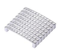 Orton Juego de 8 tiradores cuadrados con diamantes de imitación para muebles, armarios, cajones, 128 mm