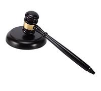 Orton Martillo de subasta de mazo del juez de madera con bloque de sonido para el trabajo manual de subasta del juez del abogado