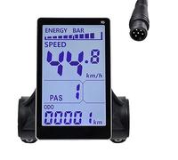 Orton Medidor de pantalla LCD para bicicleta eléctrica M5, 24 V, 36 V, 48 V, 60 V, pantalla LCD de repuesto para bicicleta eléctrica de montaña (6 pines)