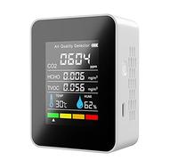 Orton Medidor digital de CO2 5 en 1, medidor de humedad y temperatura, detector de dióxido de carbono, monitor de calidad del aire, analizador TVOC HCHO-B